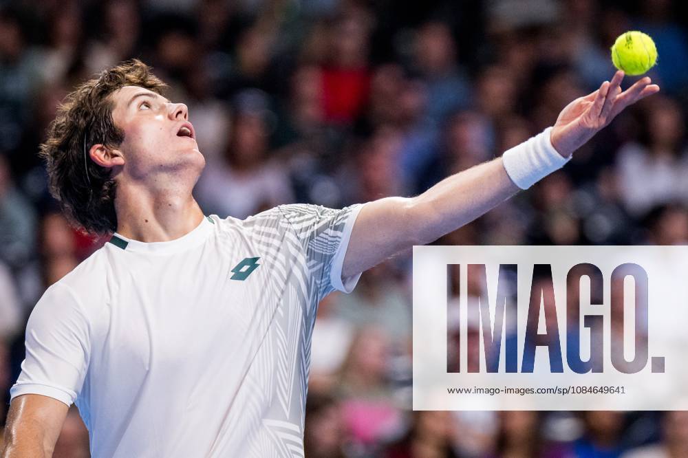 Gilles-Arnaud Bailly of Belgium pictured in action during the European Open ATP, Tennis Herren tennis tournament in Brussels, on Saterday 17 October. This year s edition of the tournament is taking place from 17 to 25 October JASPERxJACOBS x190089308x