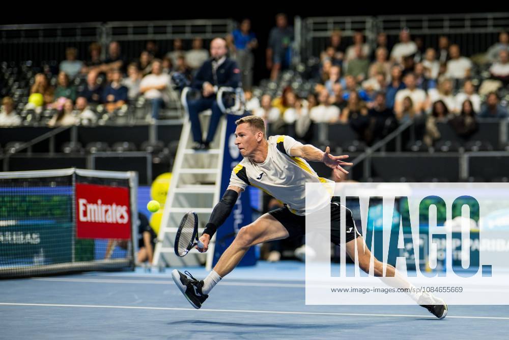 Kimmer Coppejans of Belgium pictured in action during the European Open ATP, Tennis Herren tennis tournament in Brussels, on Saterday 17 October. This year s edition of the tournament is taking place from 17 to 25 October JASPERxJACOBS x190095503x