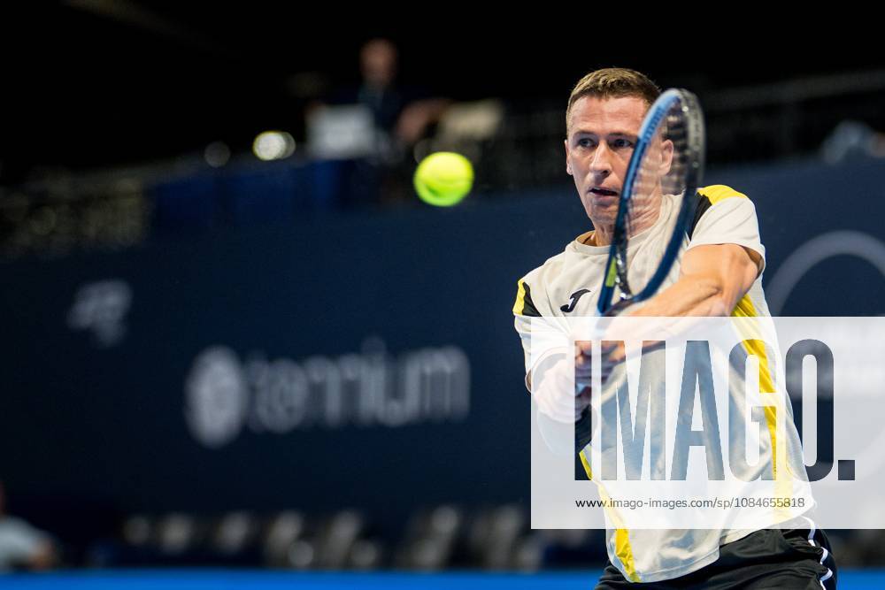 Kimmer Coppejans of Belgium pictured in action during the European Open ATP, Tennis Herren tennis tournament in Brussels, on Saterday 17 October. This year s edition of the tournament is taking place from 17 to 25 October JASPERxJACOBS x190095530x