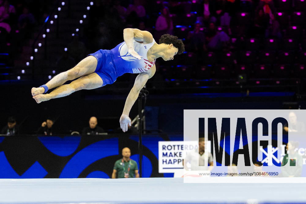2026-10-17 Artistic Gymnastics World Championships 2026 - Day 1 ROTTERDAM, NETHERLANDS - OCTOBER 17: Jermain Grünberg of Netherlands competes during Day 1 of the Artistic Gymnastics World Championships 2026 at Rotterdam Ahoy on October 17, 2026 in Rotterdam, Netherlands. Rotterdam Rotterdam Ahoy Netherlands Content not available for redistribution in The Netherlands directly or indirectly through any third parties.