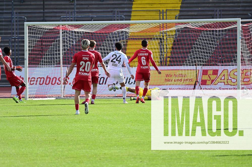 Kassel, Auestadion Regionalliga Südwest Saison 2026 2027 KSV Hessen Kassel - VFR Mannheim Tor zum 1:0 durch Lukas Peter Rupp (VFR)