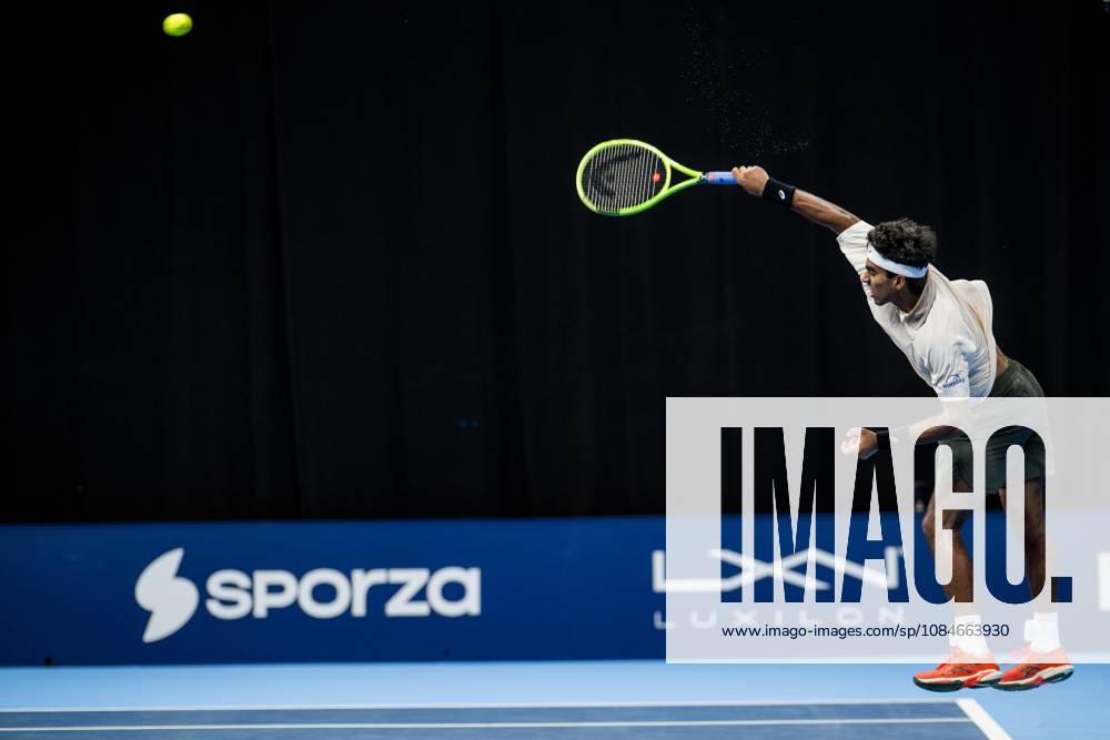 Nishesh Basavareddy of the United States pictured in action during the European Open ATP, Tennis Herren tennis tournament in Brussels, on Saterday 17 October. This year s edition of the tournament is taking place from 17 to 25 October JASPERxJACOBS x190102695x