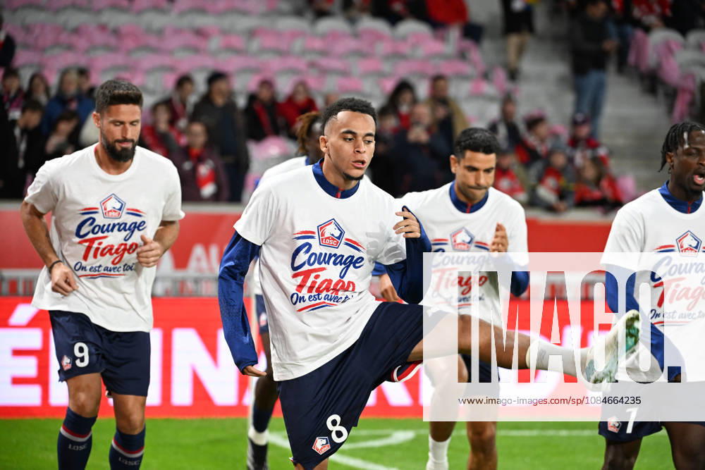 LOSC Lille v Stade Brestois 29 - Ligue 1 McDonald s 2026 2027 Dilane BAKWA;Ethan MBAPPE;Olivier GIROUD;Benjamin ANDRE during Ligue 1 McDonald s between Lille and Brest at Stade Pierre Mauroy on October 17, 2026 in Lille, France. Lille France