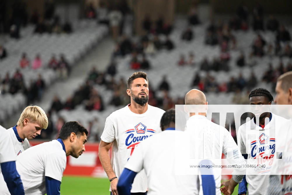 LOSC Lille v Stade Brestois 29 - Ligue 1 McDonald s 2026 2027 Olivier GIROUD;Hakon Arnar HARALDSSON;Maxima GOFFI of Lille during Ligue 1 McDonald s between Lille and Brest at Stade Pierre Mauroy on October 17, 2026 in Lille, France. Lille France