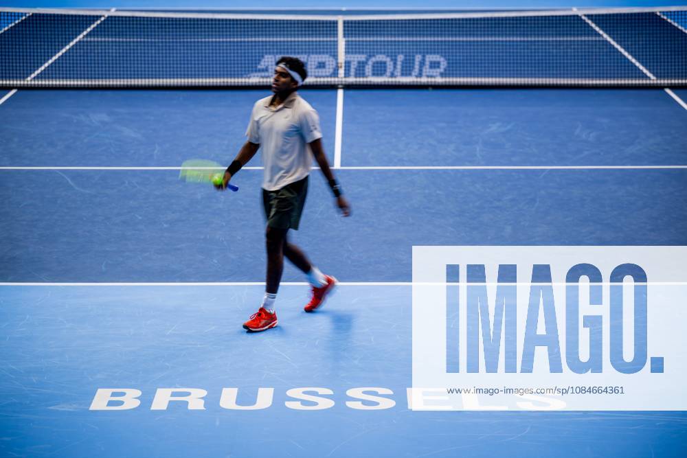 Nishesh Basavareddy of the United States pictured in action during the European Open ATP, Tennis Herren tennis tournament in Brussels, on Saterday 17 October. This year s edition of the tournament is taking place from 17 to 25 October JASPERxJACOBS x190102868x