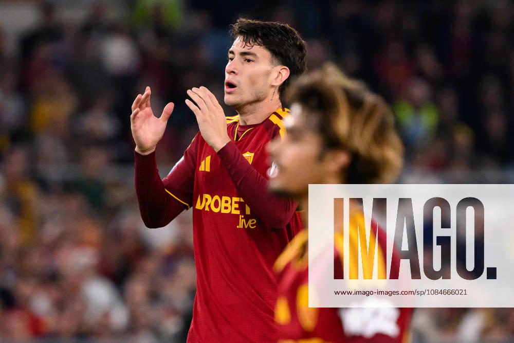 Matias Soule of AS Roma reacts during the Serie A 2026 2027 football match between AS Roma and Genoa CFC at Stadio Olimpico in Rome (Italy), October 17, 2026. AndreaxStaccioli
