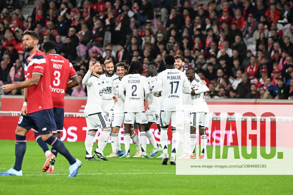 LOSC Lille v Stade Brestois 29 - Ligue 1 McDonald s 2026 2027 Stade Brestois celebrate the first goal during Ligue 1 McDonald s between Lille and Brest at Stade Pierre Mauroy on October 17, 2026 in Lille, France. Lille France