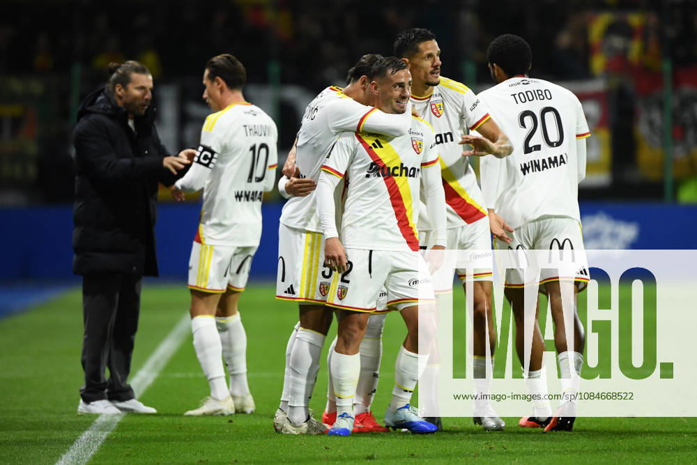 ESTAC Troyes v RC Lens - Ligue 1 McDonald s 2026 2027 Florian SOTOCA and Ruben AGUILAR of Lens celebrates the first goal during Ligue 1 McDonald s match between Troyes and Lens at Stade de l Aube on October 17, 2026 in Troyes, France. Troyes France