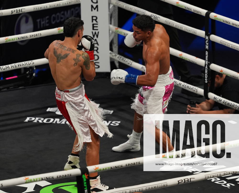 BOXING: Marco Romero vs Matias Ferreira in Las Vegas LAS VEGAS, NEVADA - OCTOBER 17: Marco Romero (in pink&white short) knock Matias Ferreira (in red&white short) out in the first round of 8 during their super middleweight fight on Saturday night at the Chelsea of The Cosmopolitan in Las Vegas, Nevada, United States on October 17, 2026. Tayfun Coskun Anadolu Nevada United States. Editorial use only. Please get in touch for any other usage.