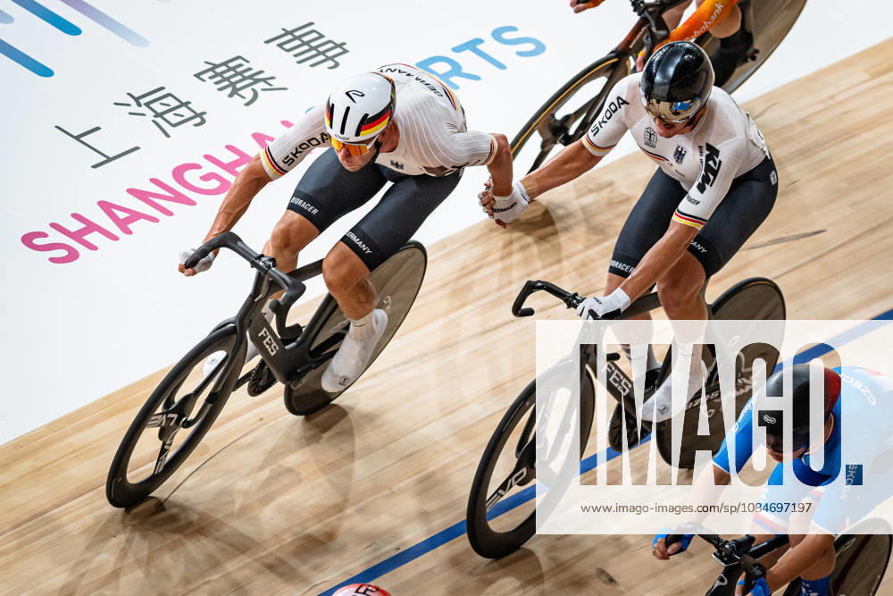 KLUGE Roger, AUGENSTEIN Moritz: UCI Track cycling, Rad, Radsport, Bahnrad, Bahn World Championships 2026 KLUGE Roger - AUGENSTEIN Moritz ( GER ) Germany Querformat - quer - horizontal - Landscape - Event Veranstaltung: UCI Track Cycling World Championships 2026 - Category Kategorie: Cycling - Track Cycling World Championships - Elite Men - Location Ort: Asia - China - Shanghai - Chongming - Shanghai Velodrome - Discipline: Madison - Distance: 50 km - Date Datum: 18.10.2026 Sunday Day 5 -