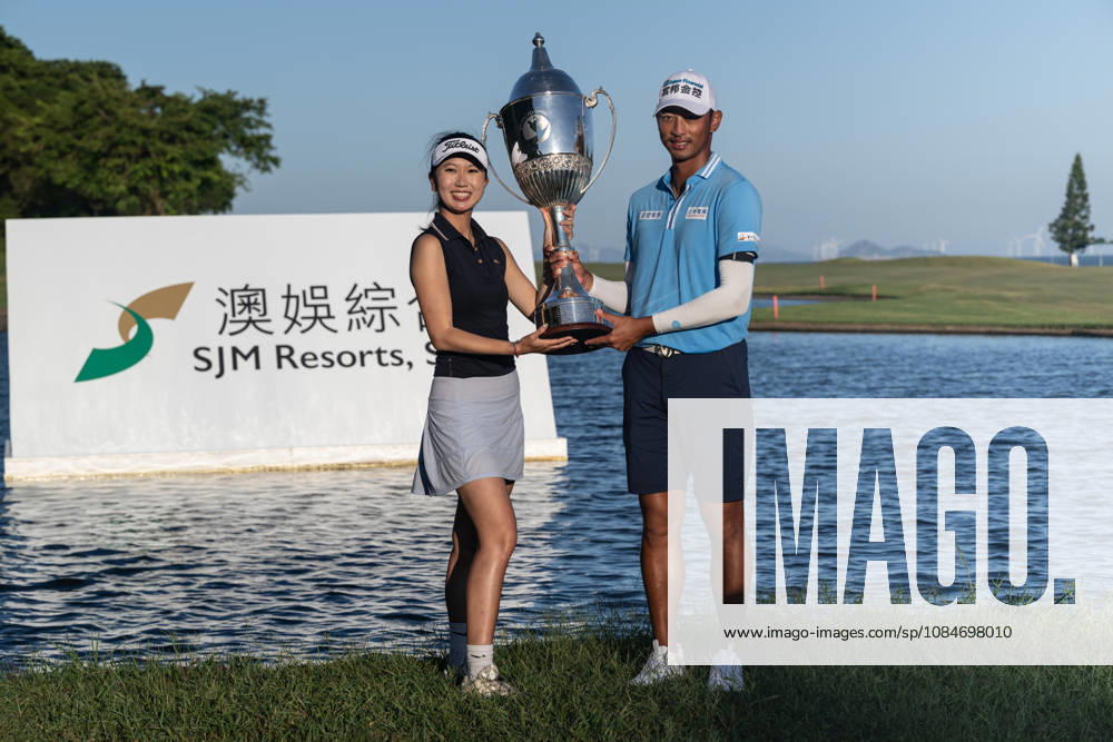 WANG Wei-hsuan from Chinese Taipei ( Taiwan) wins the Macau Open 2026. With his wife Cindy Zhou. Macau Open Golf 2026 Final Round. Macau China - ZUMAr144 20261018_zap_r144_067