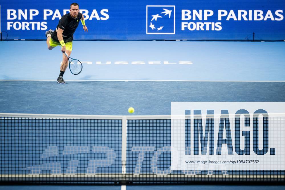 Remy Bertola of Switzerland pictured in action during the European Open ATP, Tennis Herren tennis tournament in Brussels, on Sunday 18 October. This year s edition of the tournament is taking place from 17 to 25 October JASPERxJACOBS x190192959x