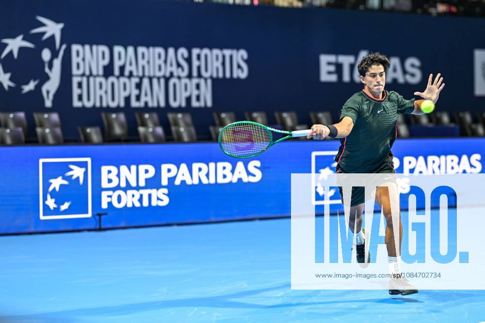 Federico Cina of Italy is pictured in action during the European Open ATP, Tennis Herren tennis tournament in Brussels, on Saturday 18 October. This year s edition of the tournament is taking place from 17 to 25 October DAVIDxPINTENS x190193203x