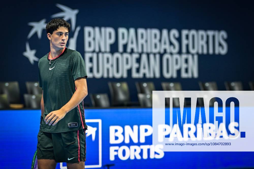 Federico Cina of Italy is pictured in action during the European Open ATP, Tennis Herren tennis tournament in Brussels, on Saturday 18 October. This year s edition of the tournament is taking place from 17 to 25 October DAVIDxPINTENS x190193407x
