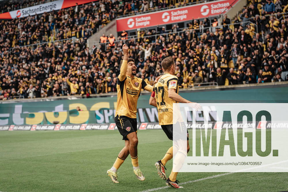 Im Bild: Niklas Hauptmann (27, SG Dynamo Dresden) trifft 11 Meter nach Faul 18.10.2026, SG Dynamo Dresden - 1. FC Magdeburg, 2. BUNDESLIGA - 8. SPIELTAG, Fußball, Deutschland, Dresden, Rudolf-Harbig-Stadion
