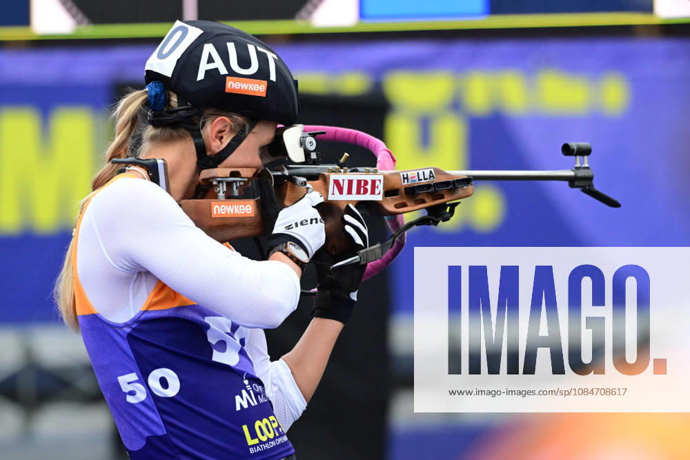 BIATHLON - GANDLER Anna AUT bei der Qualifikation Super Sprint der Damen Herren während des Loop One Biathlon Opening Festival im Olypiapark München am 18.10.2026, Deutschland, Bayern München Hans-Jochen-Vogel-Platz Olypiapark Bayern Deutschland