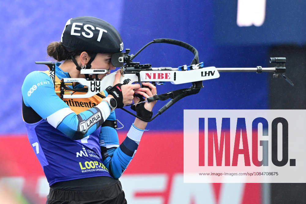 BIATHLON - KUELM Susan EST bei der Qualifikation Super Sprint der Damen Herren während des Loop One Biathlon Opening Festival im Olypiapark München am 18.10.2026, Deutschland, Bayern München Hans-Jochen-Vogel-Platz Olypiapark Bayern Deutschland