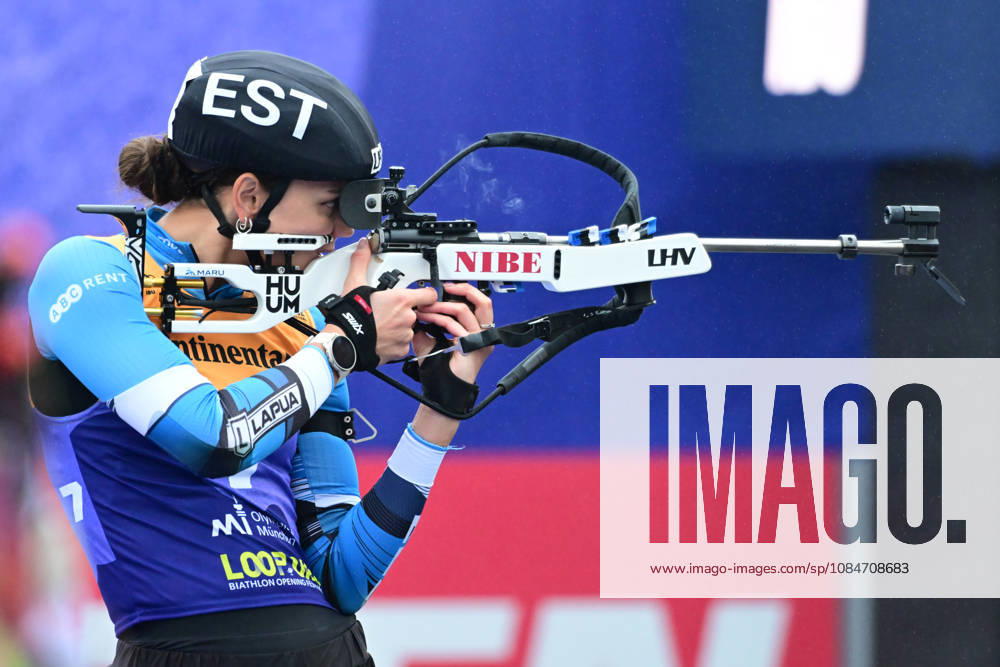 BIATHLON - KUELM Susan EST bei der Qualifikation Super Sprint der Damen Herren während des Loop One Biathlon Opening Festival im Olypiapark München am 18.10.2026, Deutschland, Bayern München Hans-Jochen-Vogel-Platz Olypiapark Bayern Deutschland
