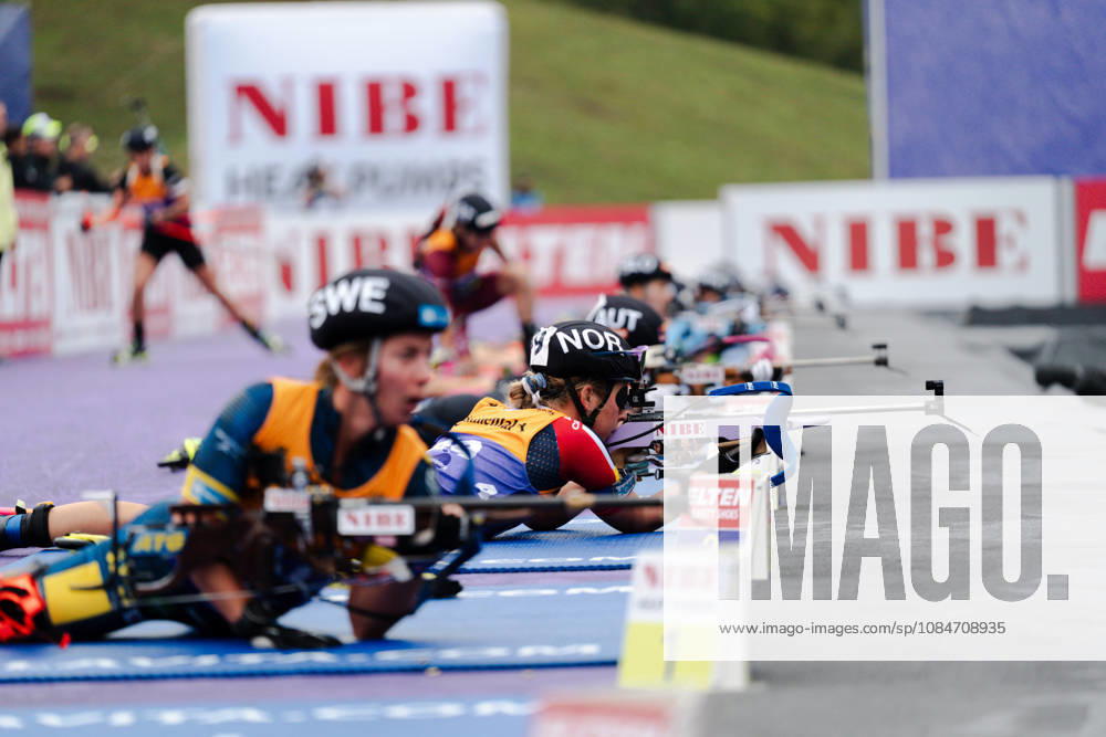 GER, Biathlon, Frauen, IBU Biathlon Loop One Festival 2026, Saison 2026 2027, Super Sprint Qualifikation Damen Heat 1-4 Ingrid L. Tandrevold ( NOR, 49 ) beim Schiessen liegend München Olympiapark Bayern Deutschland