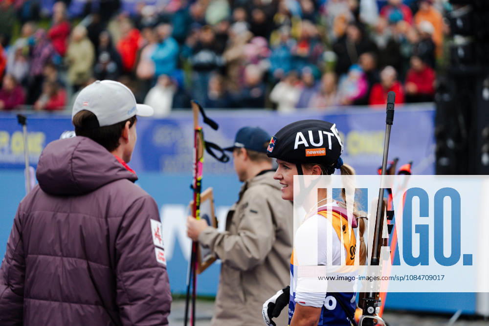 GER, Biathlon, Frauen, IBU Biathlon Loop One Festival 2026, Saison 2026 2027, Super Sprint Qualifikation Damen Heat 1-4 Anna Gandler ( AUT, 50 ) am Ziel München Olympiapark Bayern Deutschland