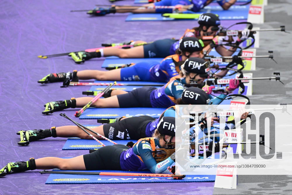BIATHLON - HAMALAINEN Inka FIN, KUELM Susan EST, LEHTONEN Venla FIN bei der Qualifikation Super Sprint der Damen Herren während des Loop One Biathlon Opening Festival im Olypiapark München am 18.10.2026, Deutschland, Bayern München Hans-Jochen-Vogel-Platz Olypiapark Bayern Deutschland