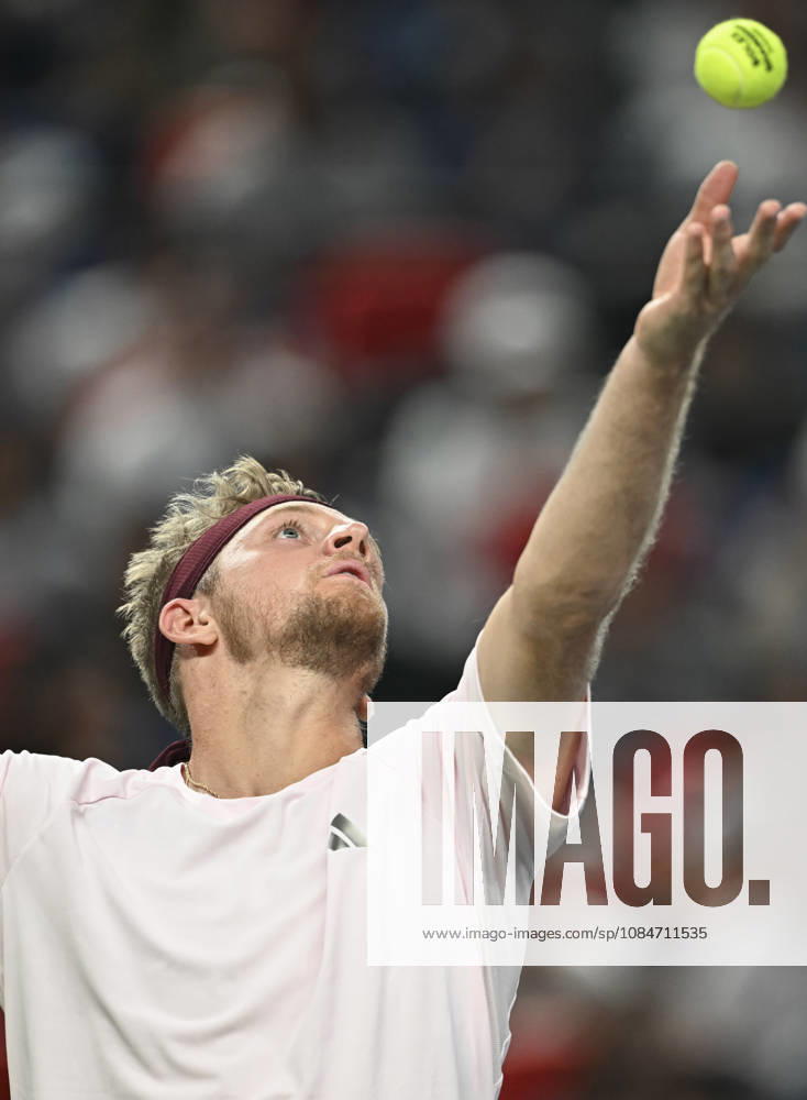 (261018) -- SHANGHAI, Oct. 18, 2026 -- Alejandro Davidovich Fokina of Spain serves during the men s singles final match against Rafael Jodar of Spain at the 2026 ATP, Tennis Herren tour Shanghai Masters tennis tournament in Shanghai, China, Oct. 18, 2026. ) (SP)CHINA-SHANGHAI-TENNIS-SHANGHAI MASTERS-MEN S SINGLES (CN) ChenxHaoming