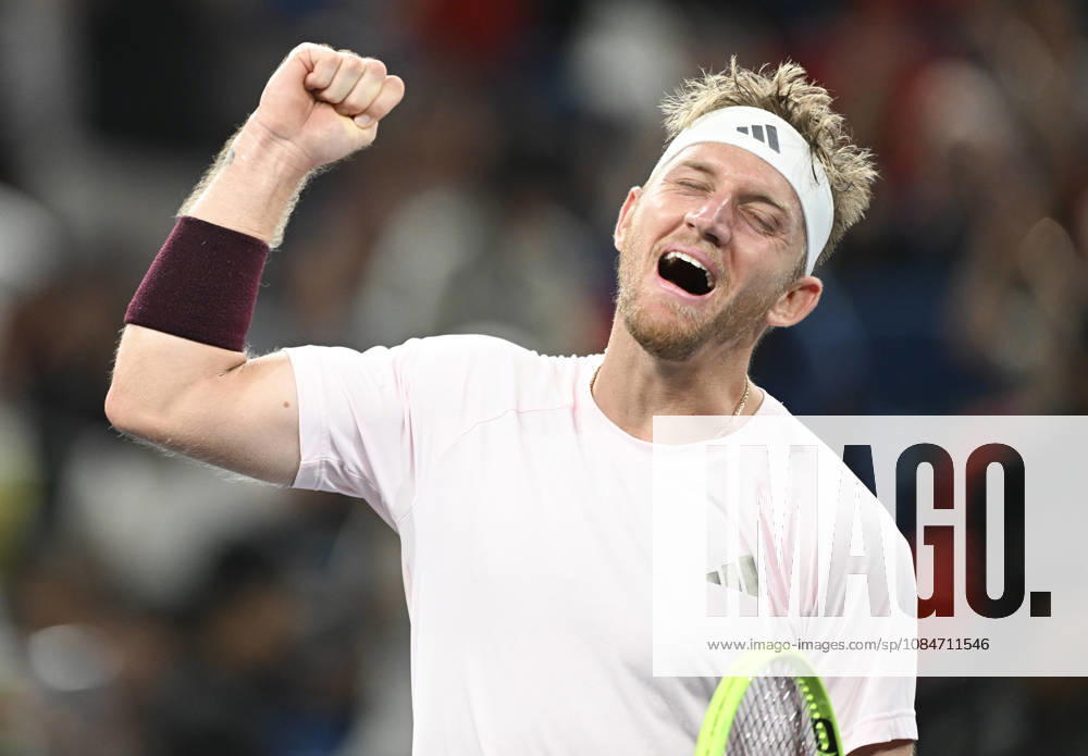 (261018) -- SHANGHAI, Oct. 18, 2026 -- Alejandro Davidovich Fokina of Spain celebrates after winning the men s singles final match against Rafael Jodar of Spain at the 2026 ATP, Tennis Herren tour Shanghai Masters tennis tournament in Shanghai, China, Oct. 18, 2026. ) (SP)CHINA-SHANGHAI-TENNIS-SHANGHAI MASTERS-MEN S SINGLES (CN) ChenxHaoming