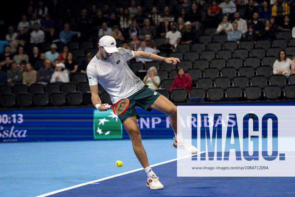 TENNIS : ATP, Tennis Herren 250 - Grand Tennis AURA - Decines (France) 18 10 2026 Kyrian Jacquet (Fra) faces Sascha Gueymard (FRA) during the qualifying tournament of the Auvergne Rhône-Alpes Grand Prix at the LDLC Arena in Décines on October 18, 2026. Photo Sandrine Thesillat PsNewZ
