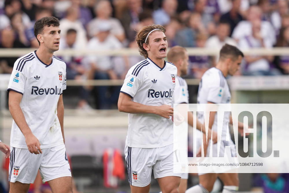 Como’s Nico Paz celebrates after scoring the 0-2 goal for his team during the Serie A soccer match between Fiorentina and Como at the Artemio Franchi Stadium in Florence, north Italy - Sunday, October 18, 2026 -