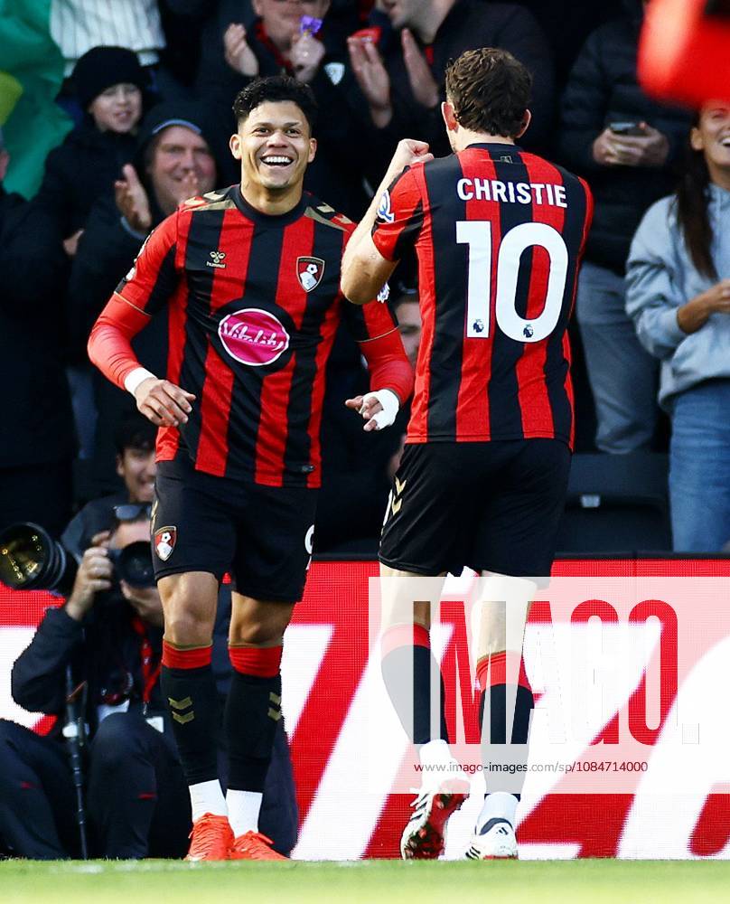 Evanilson of AFC Bournemouth celebrates scoring a goal after making the score 2-0. Bournemouth v Sunderland, Premier League, Football, Vitality Stadium, Bournemouth, UK - 18 Oct 2026Bournemouth Vitality Stadium United Kingdom