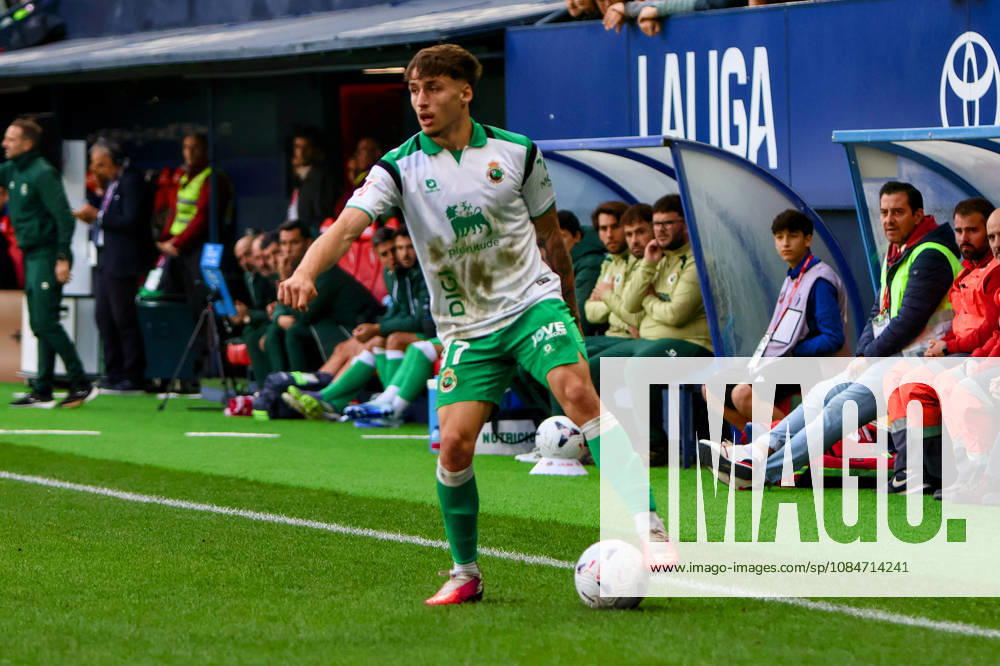 ESP: LaLiga EA Sports Atletico Osasuna v Racing Santander Jorge Salinas of Racing de Santander during LaLiga EA Sports match between Atletico Osasuna v Racing Santander played at El Sadar Stadium, Pamplona, on October 18 2026 in Spain Spain Soccer