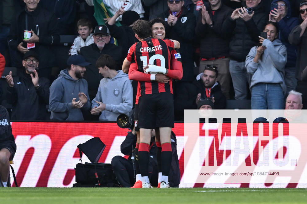 Bournemouth v Sunderland, Premier League Goal 2-0 - Evanilson (9) of AFC Bournemouth celebrates scoring the second goal during the Premier League match between Bournemouth and Sunderland at the Vitality Stadium, Bournemouth, UK on 18 October 2026. Bournemouth Vitality Stadium Dorset UK Editorial use only DataCo restrictions apply See www.football-dataco.com ,