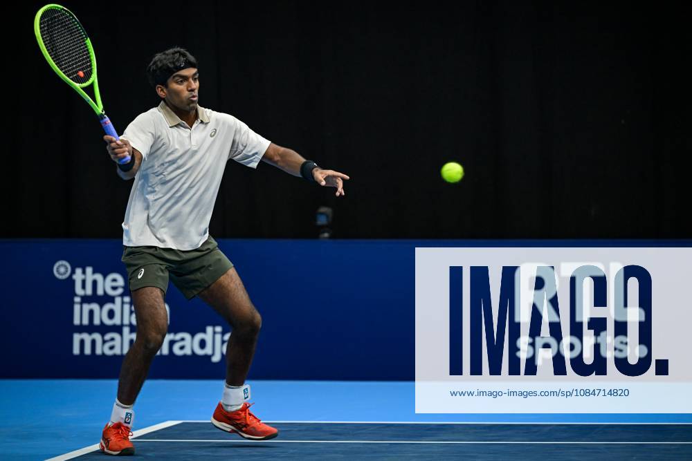 Nishesh Basavareddy of the United States pictured in action during the European Open ATP, Tennis Herren tennis tournament in Brussels, on Saturday 18 October. This year s edition of the tournament is taking place from 17 to 25 October DAVIDxPINTENS x190207876x