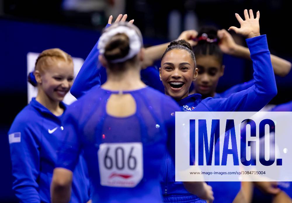 ROTTERDAM - The American gymnasts in action during the qualifications at the World Gymnastics Championships in Rotterdam Ahoy. IRIS VAN DEN BROEK ANP ANPxSportx IVx 572845920 originalFilename: 572845920