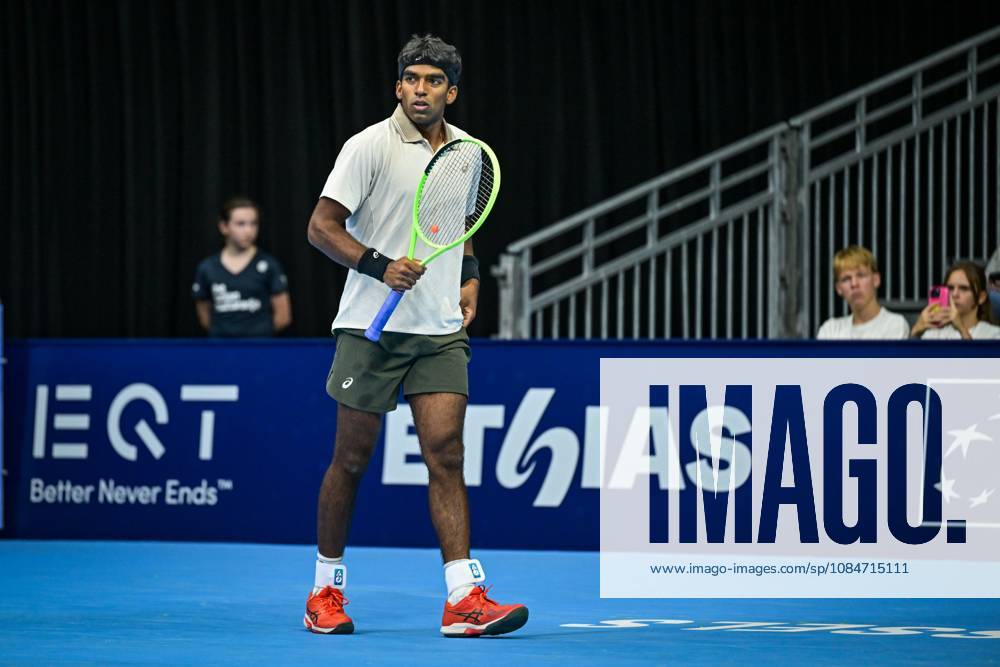 Nishesh Basavareddy of the United States pictured during the European Open ATP, Tennis Herren tennis tournament in Brussels, on Saturday 18 October. This year s edition of the tournament is taking place from 17 to 25 October DAVIDxPINTENS x190208096x