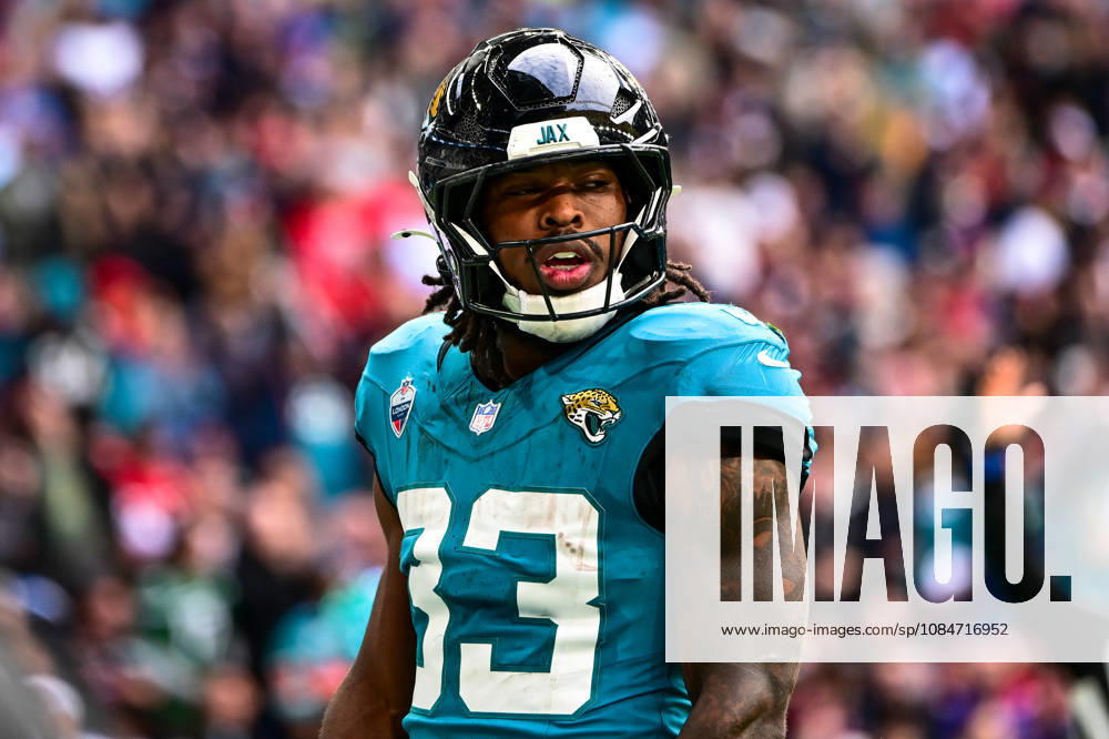 Jacksonville Jaguars v Houston Texans, International Series Bhayshul Tuten (33) of Jacksonville Jaguars during the International Series match between Jacksonville Jaguars and Houston Texans at Wembley Stadium, London, UK on 18 October 2026. Editorial use only ,