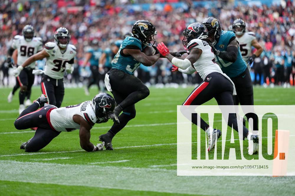 Jacksonville Jaguars, Bhayshul Tuten, Running back, 33 scores a touchdown Houston Texans v Jacksonville Jaguars, NFL, American Football Herren, USA American Football, Wembley Stadium, London, UK - 18 Oct 2026London Wembley Stadium United Kingdom