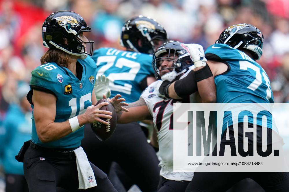 Jacksonville Jaguars, Trevor Lawrence, Quarterback, 16 Houston Texans v Jacksonville Jaguars, NFL, American Football Herren, USA American Football, Wembley Stadium, London, UK - 18 Oct 2026London Wembley Stadium United Kingdom