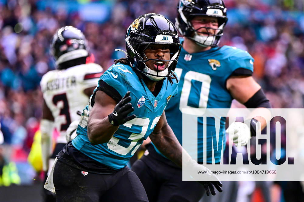Jacksonville Jaguars v Houston Texans, International Series Bhayshul Tuten (33) of Jacksonville Jaguars during the International Series match between Jacksonville Jaguars and Houston Texans at Wembley Stadium, London, UK on 18 October 2026. Editorial use only ,