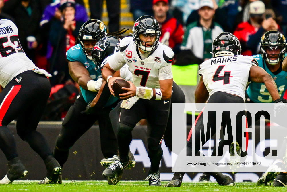 Jacksonville Jaguars v Houston Texans, International Series C.J. Stroud (7) of Houston Texans runs with the ball during the International Series match between Jacksonville Jaguars and Houston Texans at Wembley Stadium, London, UK on 18 October 2026. Editorial use only ,