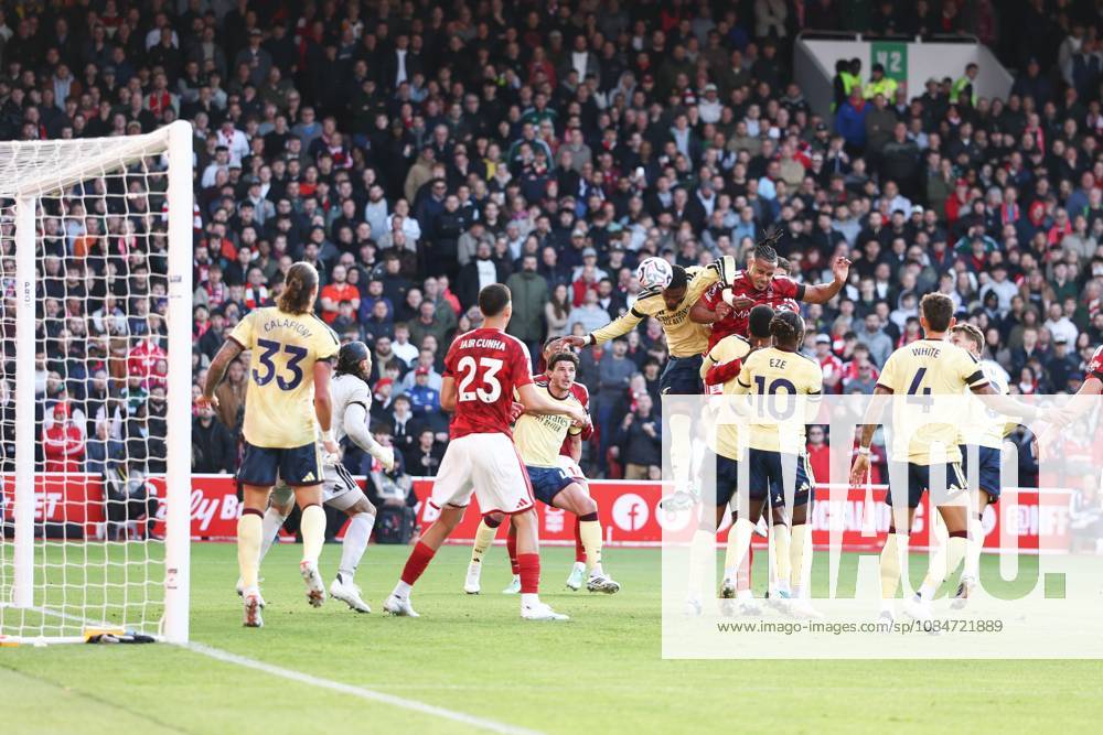 Murillo of Nottingham Forest heads towards goal. Nottingham Forest v Arsenal, Premier League, Football, City Ground, Nottingham, UK - 18 Oct 2026Nottingham City Ground United Kingdom