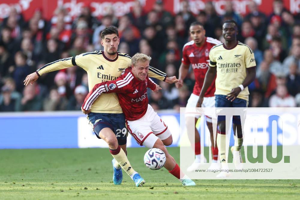 Kai Havertz of Arsenal and Xaver Schlager of Nottingham Forest Nottingham Forest v Arsenal, Premier League, Football, City Ground, Nottingham, UK - 18 Oct 2026Nottingham City Ground United Kingdom