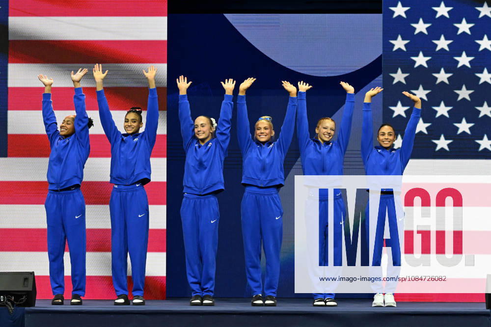 IPA89865403 - Team USA presentation during the 54th Artistic Gymnastics World Championships in Rotterdam, Netherlands, on October 18, 2026