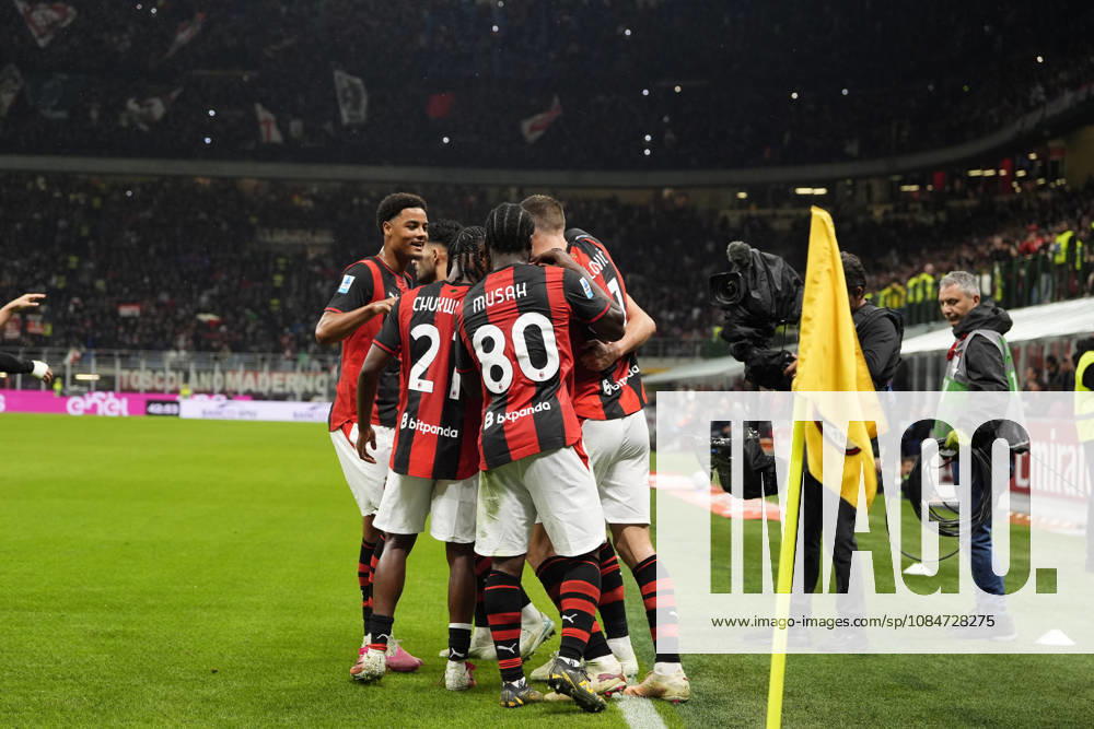 AC Milan s Adrien Rabiot celebrates after scoring 2-0 during the Serie A soccer match between AC Milan and Atalanta BC at the Giuseppe Meazza Stadium in Milan, Italy - October 18, 2026. - Soccer