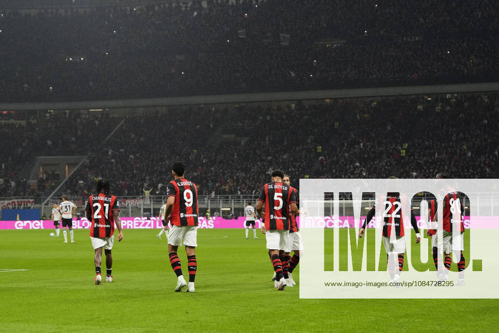 AC Milan s Gonçalo Ramos celebrates after scoring 1-0 during the Serie A soccer match between AC Milan and Atalanta BC at the Giuseppe Meazza Stadium in Milan, Italy - October 18, 2026. - Soccer