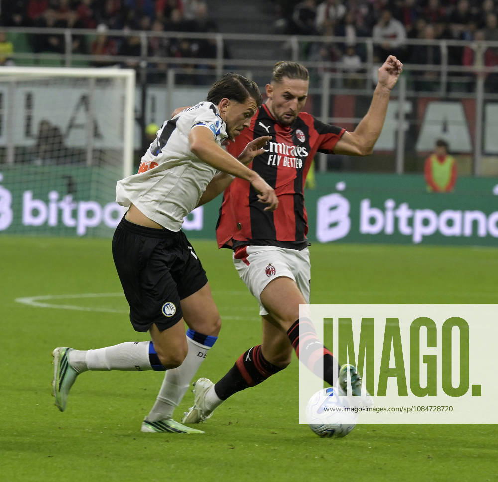 Foto IPP Paolo Bona Milano 18 10 2026 Campionato Serie A di Calcio stagione 2026 2027 partita Milan-Atalanta Nella foto Lazar Samrdzic e Adrien rRbiot Italy Photo Press Worldwide Copyright italy Italy ITALY