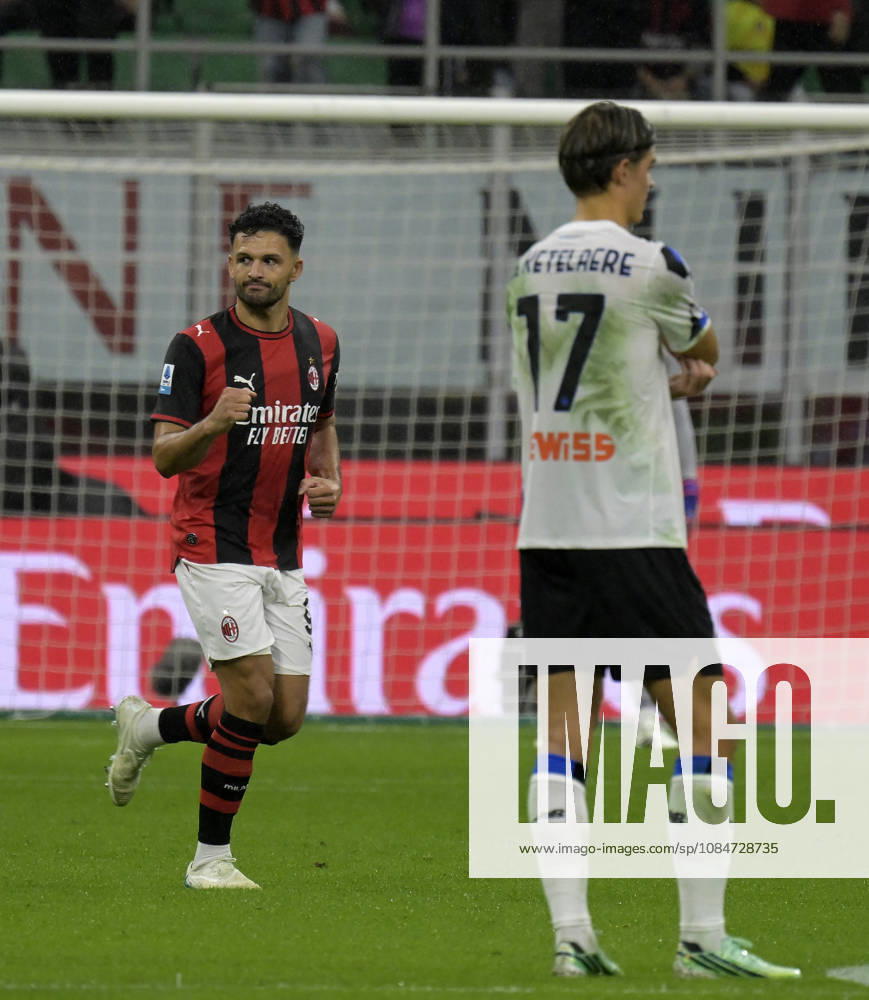 Foto IPP Paolo Bona Milano 18 10 2026 Campionato Serie A di Calcio stagione 2026 2027 partita Milan-Atalanta Nella foto Goncalo Ramos esulta dopo il gol del 1-0 su rigore Italy Photo Press Worldwide Copyright italy Italy ITALY