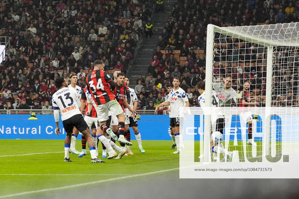 AC Milan s Mario Gila Ccelebrates scoring 3-0 during the Serie A soccer match between AC Milan and Atalanta BC at the Giuseppe Meazza Stadium in Milan, Italy - October 18, 2026. - Soccer