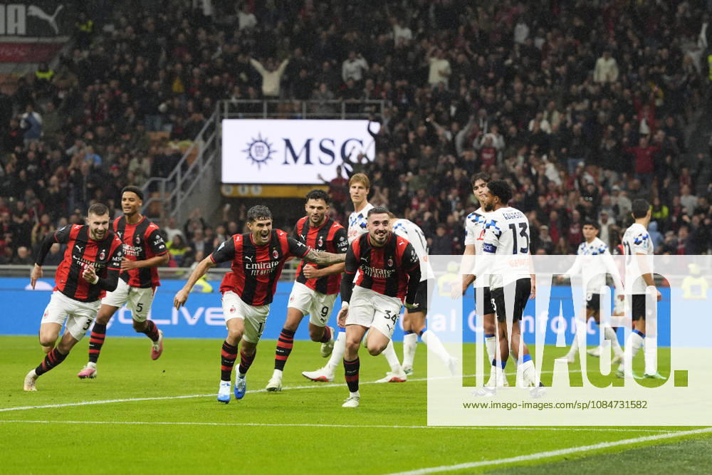 AC Milan s Mario Gila Ccelebrates after scoring 3-0 during the Serie A soccer match between AC Milan and Atalanta BC at the Giuseppe Meazza Stadium in Milan, Italy - October 18, 2026. - Soccer