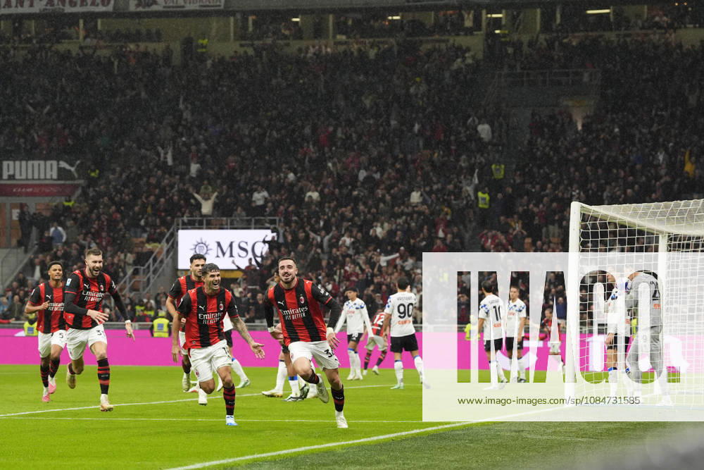AC Milan s Mario Gila Ccelebrates after scoring 3-0 during the Serie A soccer match between AC Milan and Atalanta BC at the Giuseppe Meazza Stadium in Milan, Italy - October 18, 2026. - Soccer